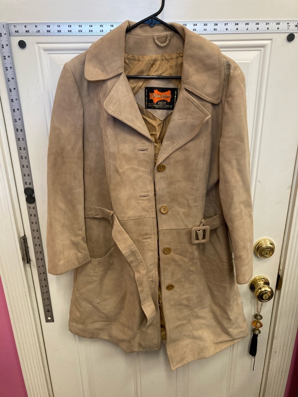 Suede Trench Coat,structured,vintage, 70s style,leather,western,button front